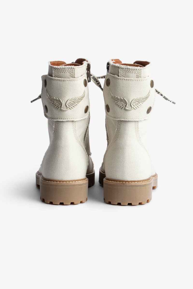 Jo Canvas Ankle Boots Flash