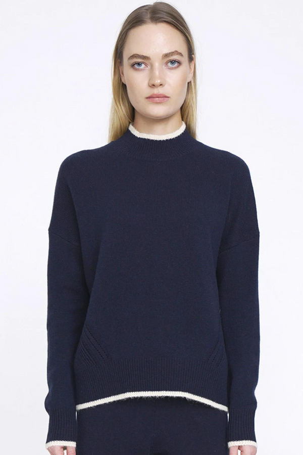 N.30 Mohair Stripe Detail Sweater Navy