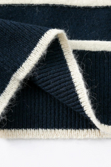 N.24 Cashmere Blend Turtle Neck Mohair Stripe Sweater - Midnight