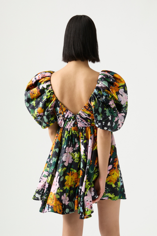 Gabrielle Plunge Mini Dress Midnight Floral