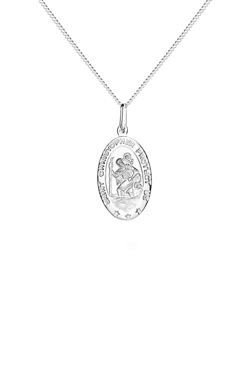 Saint Christopher Necklace Sterling Silver