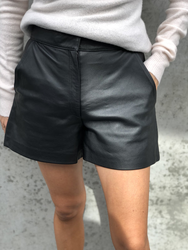 Georgia Leather Shorts Black