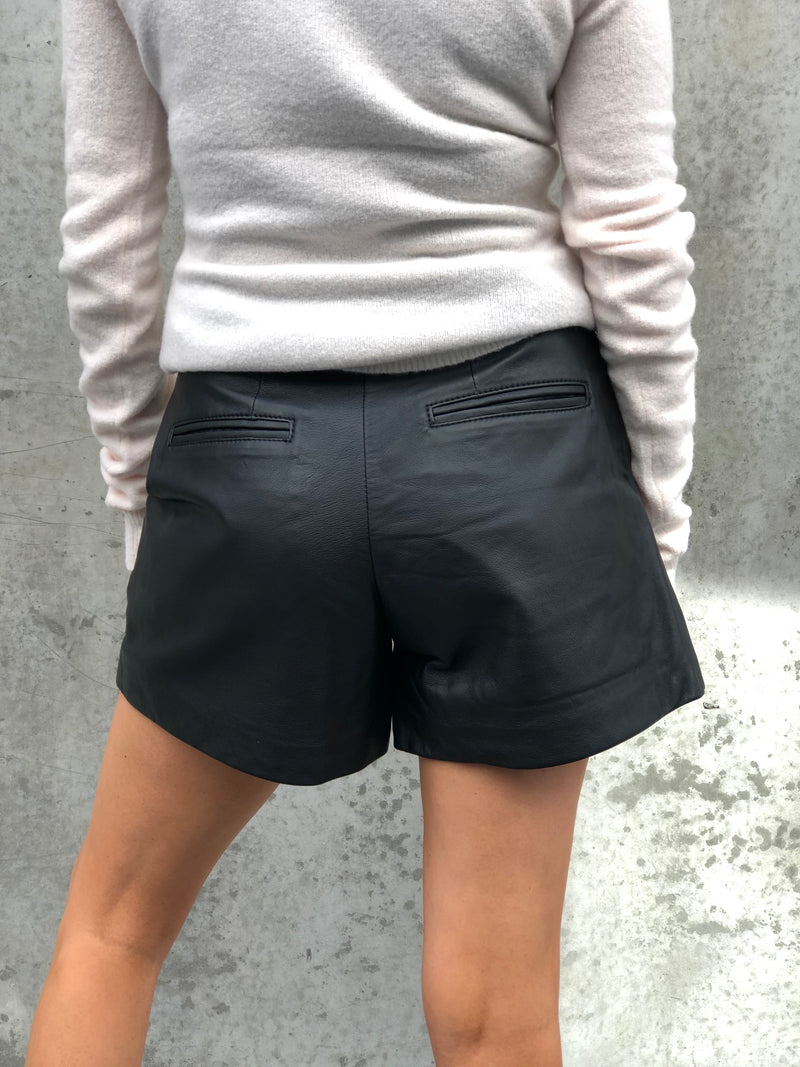 Georgia Leather Shorts Black