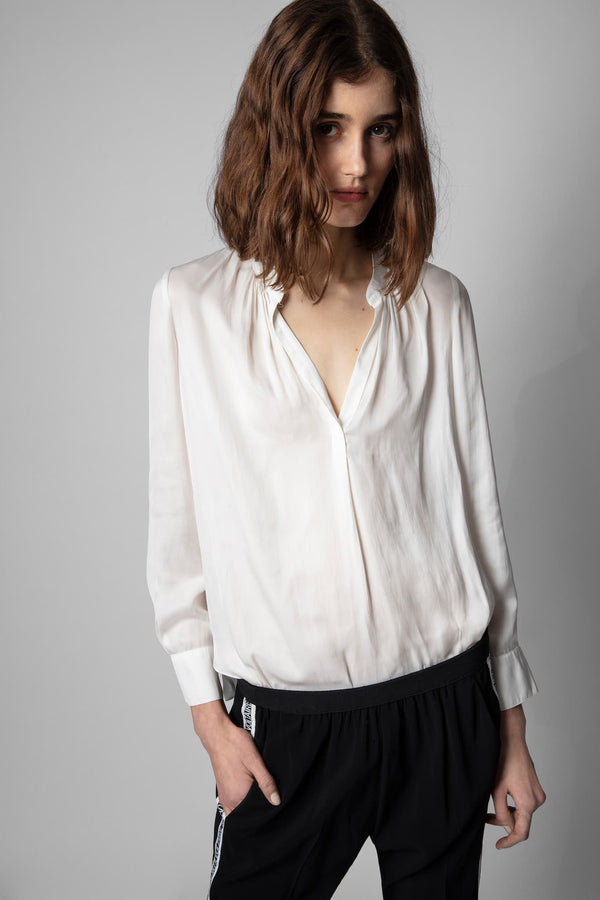 Tink Satin Blouse White