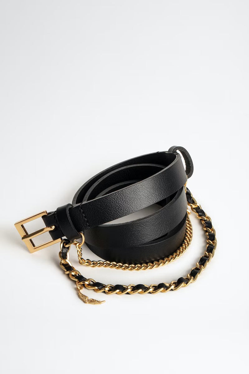 Rock Chain Belt Leather